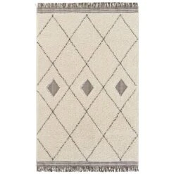 Vintage Teppich Kanuri Creme/schwarz