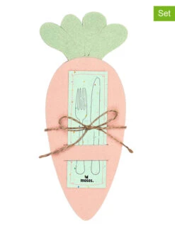 Moses 4er-Set: Bestecktaschen "Möhre" In Rosa/ Grün