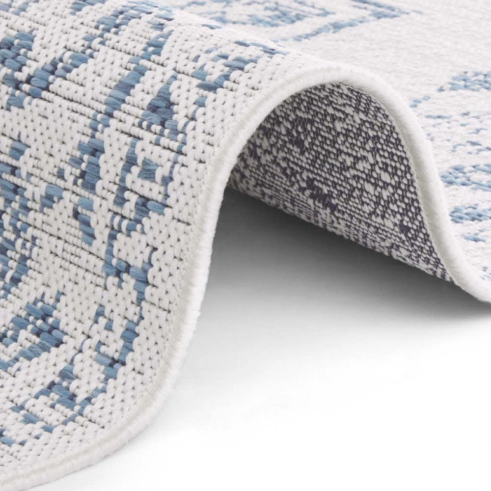 In- & Outdoor Teppich Tilos Creme Jeansblau 4 In- & Outdoor Teppich Tilos Creme Jeansblau – Bild 4