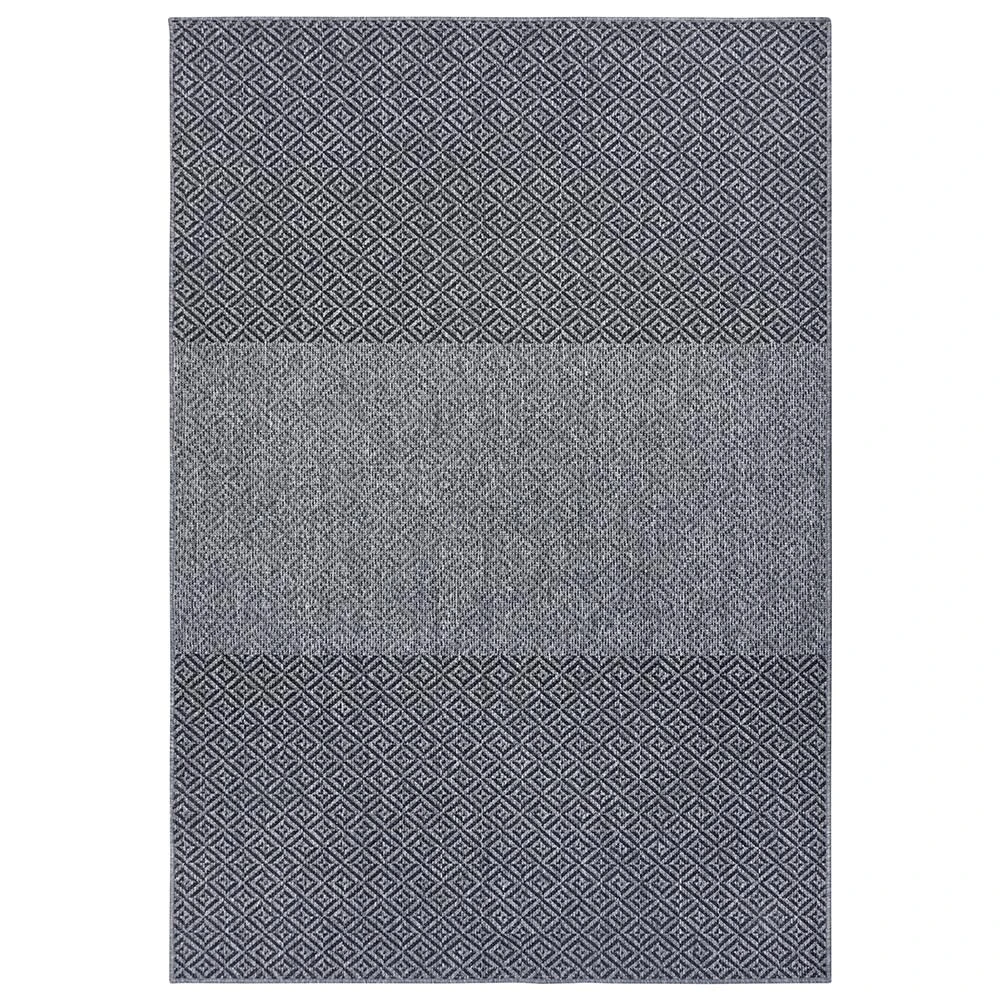 In- & Outdoor Wendeteppich Borneo Schwarz Silber 1 In- & Outdoor Wendeteppich Borneo Schwarz Silber