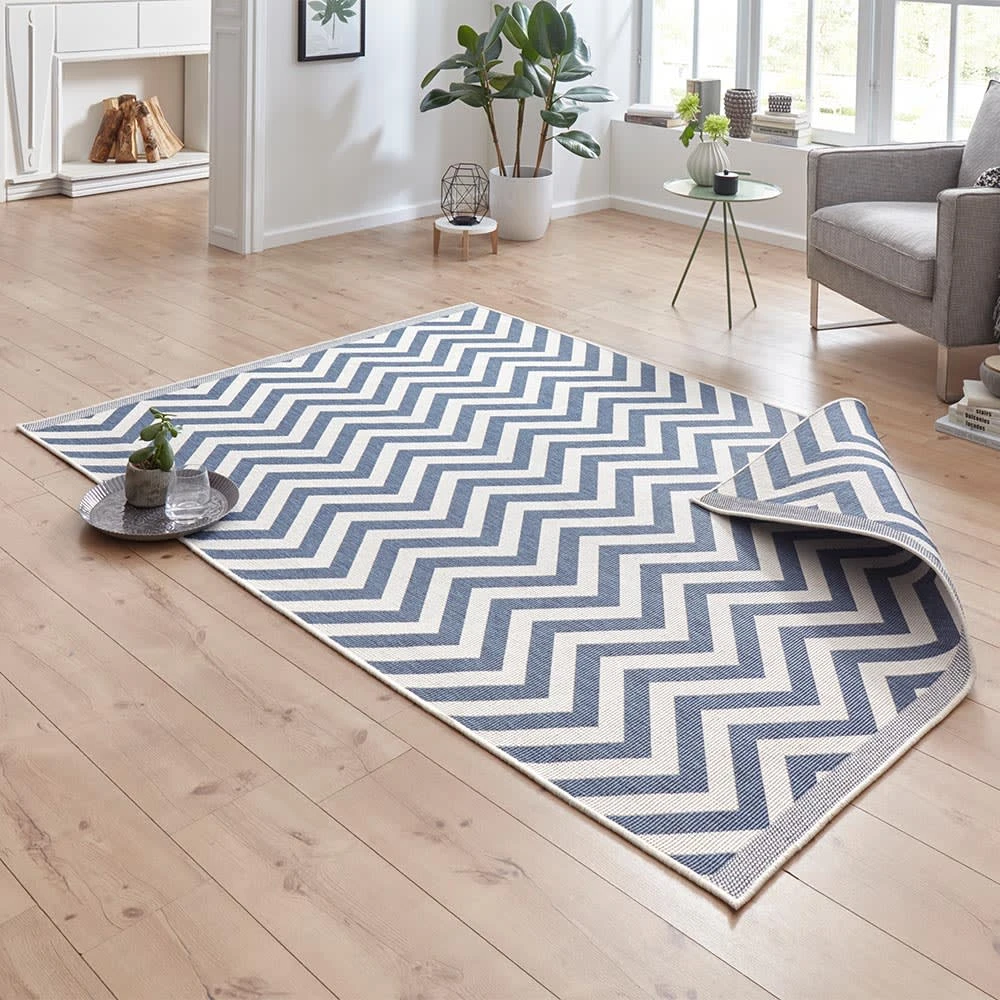 In- & Outdoor Wendeteppich Palma Blau Creme 4 In- & Outdoor Wendeteppich Palma Blau Creme – Bild 4