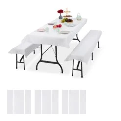 12x Bierzeltgarnitur Auflage In Weiß