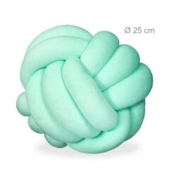 1x Knotenkissen In Mint - Ø 25 Cm 11 1x Knotenkissen In Mint - Ø 25 Cm -Heimtextilien relaxdays 1x knotenkissen in mint o 25 cm 3