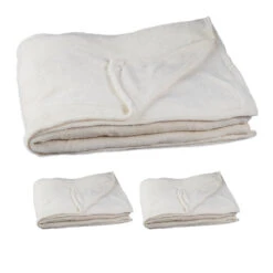 3x Kuscheldecke In Champagner - (B)200 X (T)220 Cm