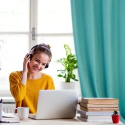 4 X Vorhang "Muster" In Grün - (B)135 X (H)175 Cm -Heimtextilien relaxdays 4 x vorhang muster in grun b 135 x h 175 cm 2