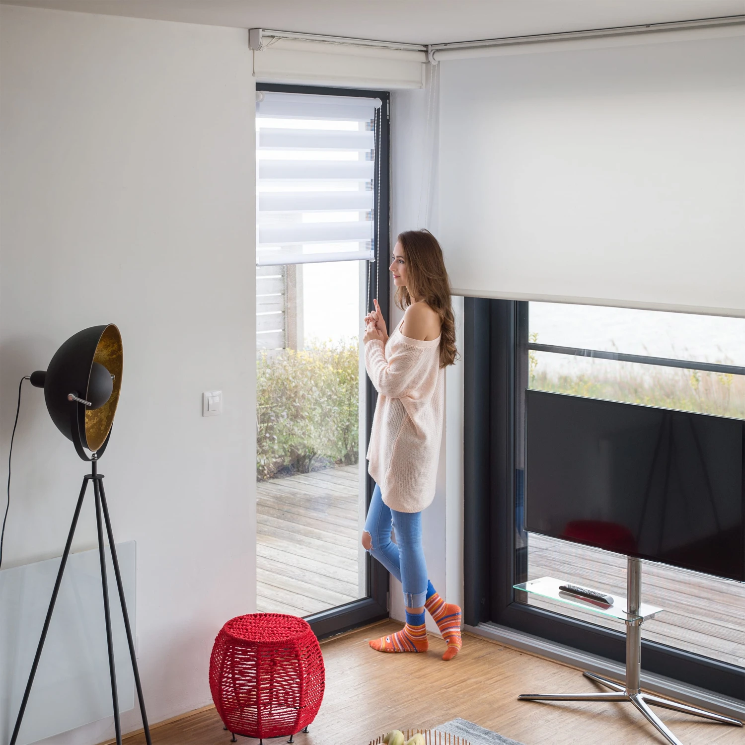 4x Doppelrollo In Weiß - (B)81 X (H)156 Cm 2 4x Doppelrollo In Weiß - (B)81 X (H)156 Cm – Bild 2