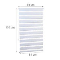 4x Doppelrollo In Weiß - (B)81 X (H)156 Cm 10 4x Doppelrollo In Weiß - (B)81 X (H)156 Cm -Heimtextilien relaxdays 4x doppelrollo in weiss b 81 x h 156 cm 3