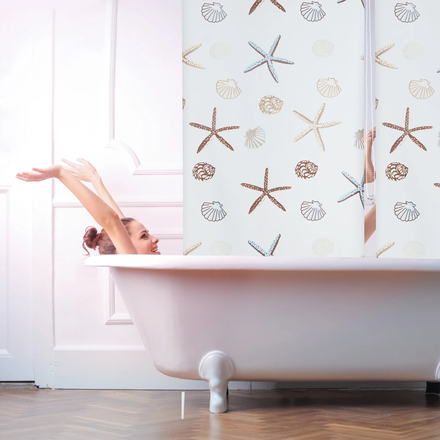 Duschrollo Ocean In Semitransparent - (L)240 X (B)80 Cm 2 Duschrollo Ocean In Semitransparent - (L)240 X (B)80 Cm – Bild 2