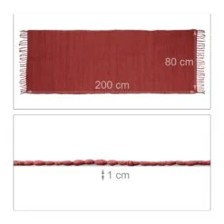 Flickenteppich In Rot - (B)80 X (T)200 Cm -Heimtextilien relaxdays flickenteppich in rot b 80 x t 200 cm 3