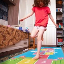 Kinderteppich Hüpfspiel In Bunt - (B)180 X (T)70 Cm -Heimtextilien relaxdays kinderteppich hupfspiel in bunt b 180 x t 70 cm 4