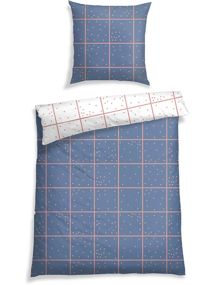 Schiesser Renforcé-Bettwäsche-Set "Kitty" In Blau/ Weiß 1 Schiesser Renforcé-Bettwäsche-Set "Kitty" In Blau/ Weiß