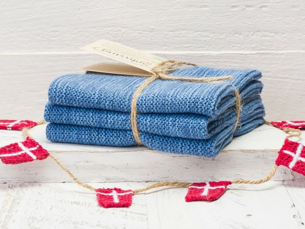 Wischtuch Organisch Blau Meliert 3er Set 1 Wischtuch Organisch Blau Meliert 3er Set