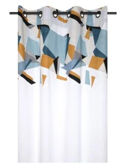 Ösenvorhang "Quadro" In Weiß/ Bunt - (L)260 X (B)140 Cm -Heimtextilien stof france osenvorhang quadro in weiss bunt l 260 x b 140 cm 2