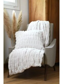 Plaid "Hayden" In Weiß - (L)160 X (B)130 Cm 5 Plaid "Hayden" In Weiß - (L)160 X (B)130 Cm -Heimtextilien stof france plaid hayden in weiss l 160 x b 130 cm 2