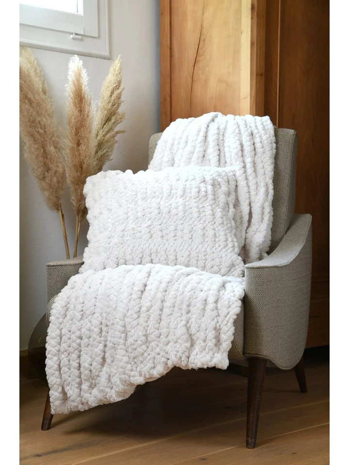 Plaid "Hayden" In Weiß - (L)160 X (B)130 Cm 3 Plaid "Hayden" In Weiß - (L)160 X (B)130 Cm – Bild 3