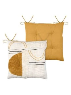 Sitzkissen "Lenny" In Gelb/ Creme - (L)38 X (B)38 Cm