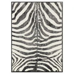 Kurzflor Teppich Zebra Schwarz/creme