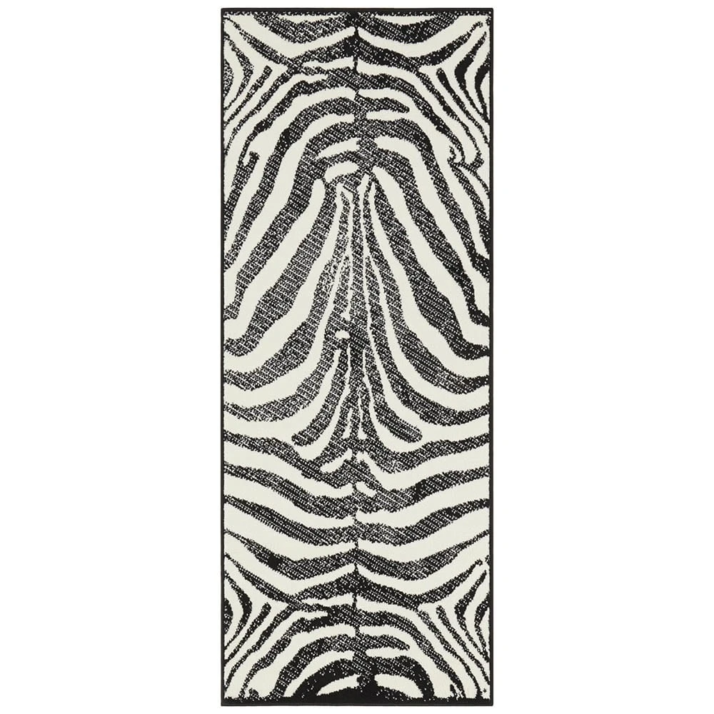 Kurzflor Teppich Zebra Schwarz/creme 4 Kurzflor Teppich Zebra Schwarz/creme – Bild 4