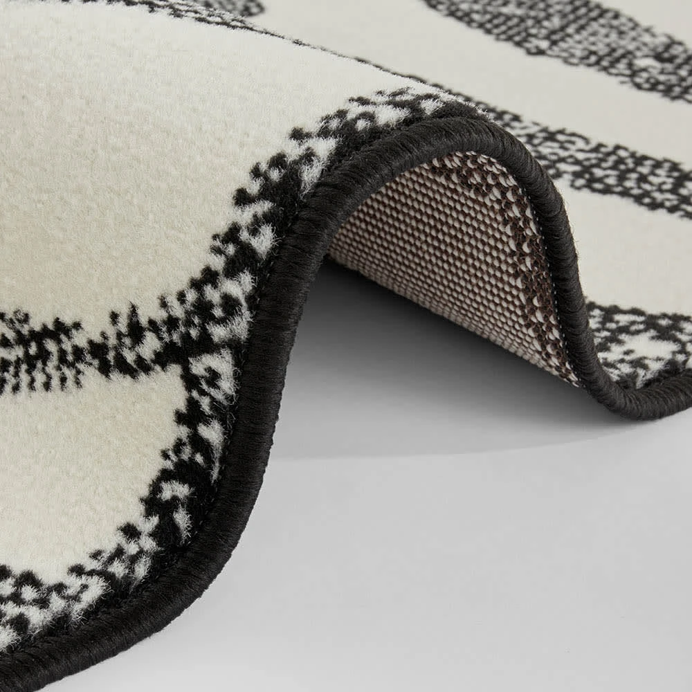 Kurzflor Teppich Zebra Schwarz/creme 6 Kurzflor Teppich Zebra Schwarz/creme – Bild 6