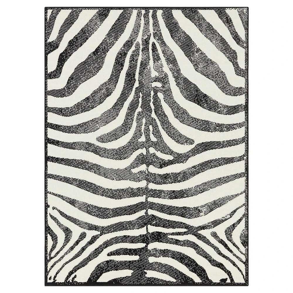 Kurzflor Teppich Zebra Schwarz/creme 1 Kurzflor Teppich Zebra Schwarz/creme