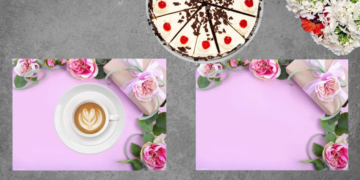 Tischsets I Platzsets "Rosen Mit Geschenk" (L)32 X (B)44 2 Tischsets I Platzsets "Rosen Mit Geschenk" (L)32 X (B)44 – Bild 2