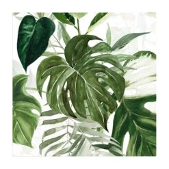 Vinyl-Teppich - Aquarell Tropisches Arrangement Mit Monstera In Grün