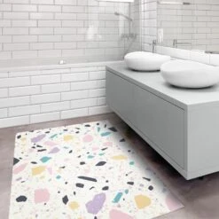Vinyl-Teppich - Detailliertes Terrazzo Muster Capri In Bunt -Heimtextilien wallart vinyl teppich detailliertes terrazzo muster capri in bunt 4