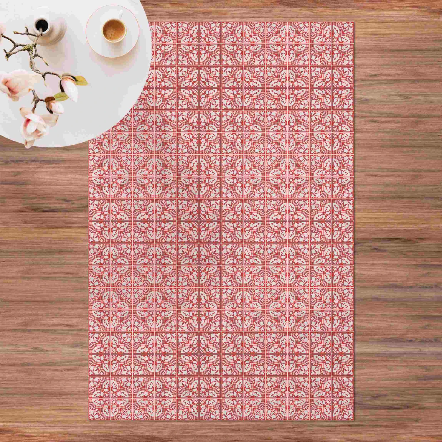 Vinyl-Teppich - Fliesenmuster Faro Rot In Rot 3 Vinyl-Teppich - Fliesenmuster Faro Rot In Rot – Bild 3