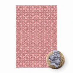 Vinyl-Teppich - Fliesenmuster Faro Rot In Rot