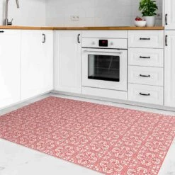 Vinyl-Teppich - Fliesenmuster Faro Rot In Rot 10 Vinyl-Teppich - Fliesenmuster Faro Rot In Rot -Heimtextilien wallart vinyl teppich fliesenmuster faro rot in rot 3