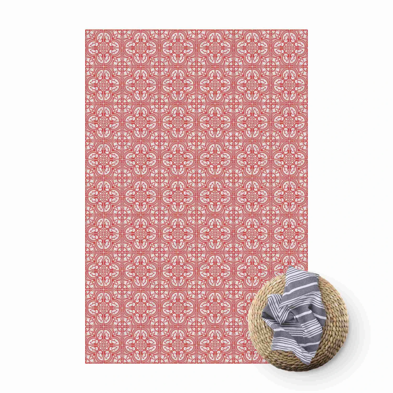 Vinyl-Teppich - Fliesenmuster Faro Rot In Rot 1 Vinyl-Teppich - Fliesenmuster Faro Rot In Rot