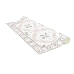 Vinyl-Teppich - Geometrische Fliesen Rautenblüte Mit Bordüre In Creme-Beige 12 Vinyl-Teppich - Geometrische Fliesen Rautenblüte Mit Bordüre In Creme-Beige -Heimtextilien wallart vinyl teppich geometrische fliesen rautenblute mit bordure in creme beige 5