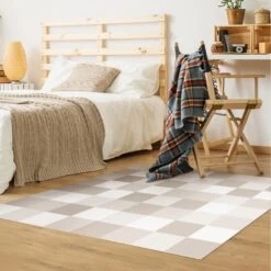 Vinyl-Teppich - Geometrisches Muster Buntes Schachbrett Sand In Creme-Beige 11 Vinyl-Teppich - Geometrisches Muster Buntes Schachbrett Sand In Creme-Beige -Heimtextilien wallart vinyl teppich geometrisches muster buntes schachbrett sand in creme beige 4