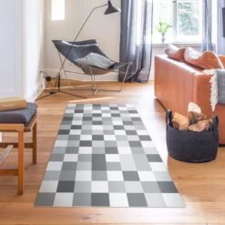 Vinyl-Teppich - Geometrisches Muster Mosaik Grau In Grau -Heimtextilien wallart vinyl teppich geometrisches muster mosaik grau in grau 4