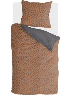 Renforcé-Bettwäsche-Set "Spots & Dots" In Cognac