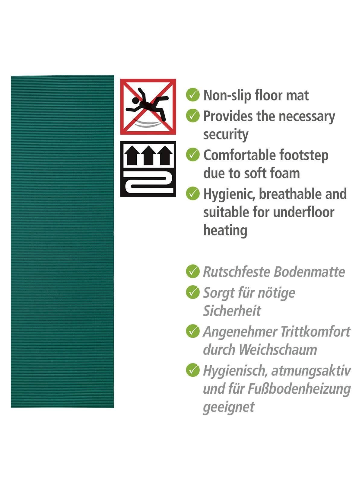 Wenko Badematte Petrol, 65 X 200 Cm In Mehrfarbig 2 Wenko Badematte Petrol, 65 X 200 Cm In Mehrfarbig – Bild 2