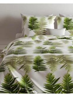 Mako-Satin-Bettwäsche-Set "Donny" In Grün/ Weiß 6 Mako-Satin-Bettwäsche-Set "Donny" In Grün/ Weiß -Heimtextilien zo home mako satin bettwasche set donny in grun weiss 2